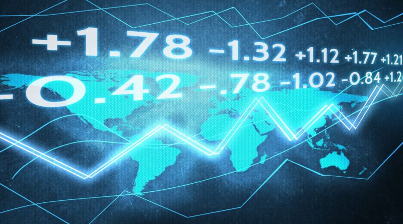 Global financial data visualization concept