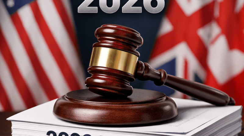 New laws 2026 legal and tax changes concept.
