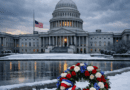 US Capitol building January 6 anniversary events flag at half staff.
