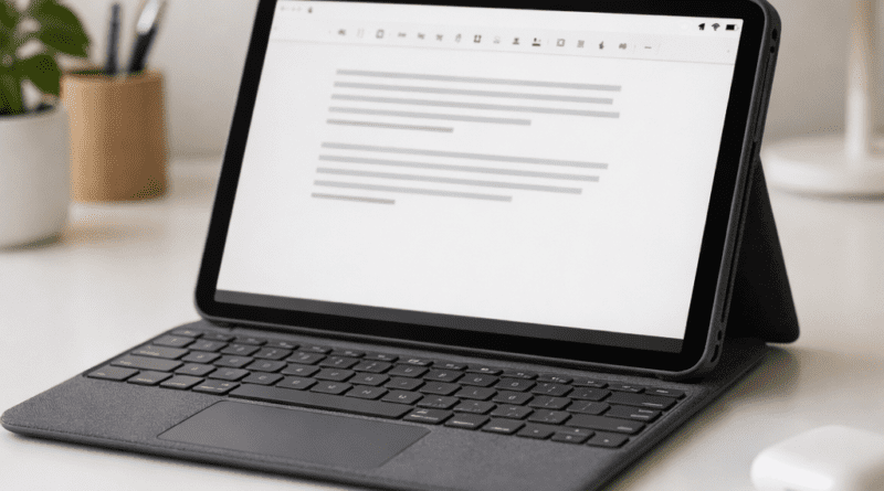 Logitech Combo Touch keyboard case on Best iPad Pro accessories 2026 used for productivity