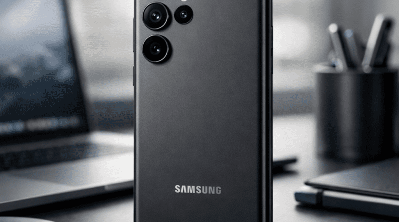 Samsung Galaxy S25 Ultra review Ultra-realistic product shot of a Samsung