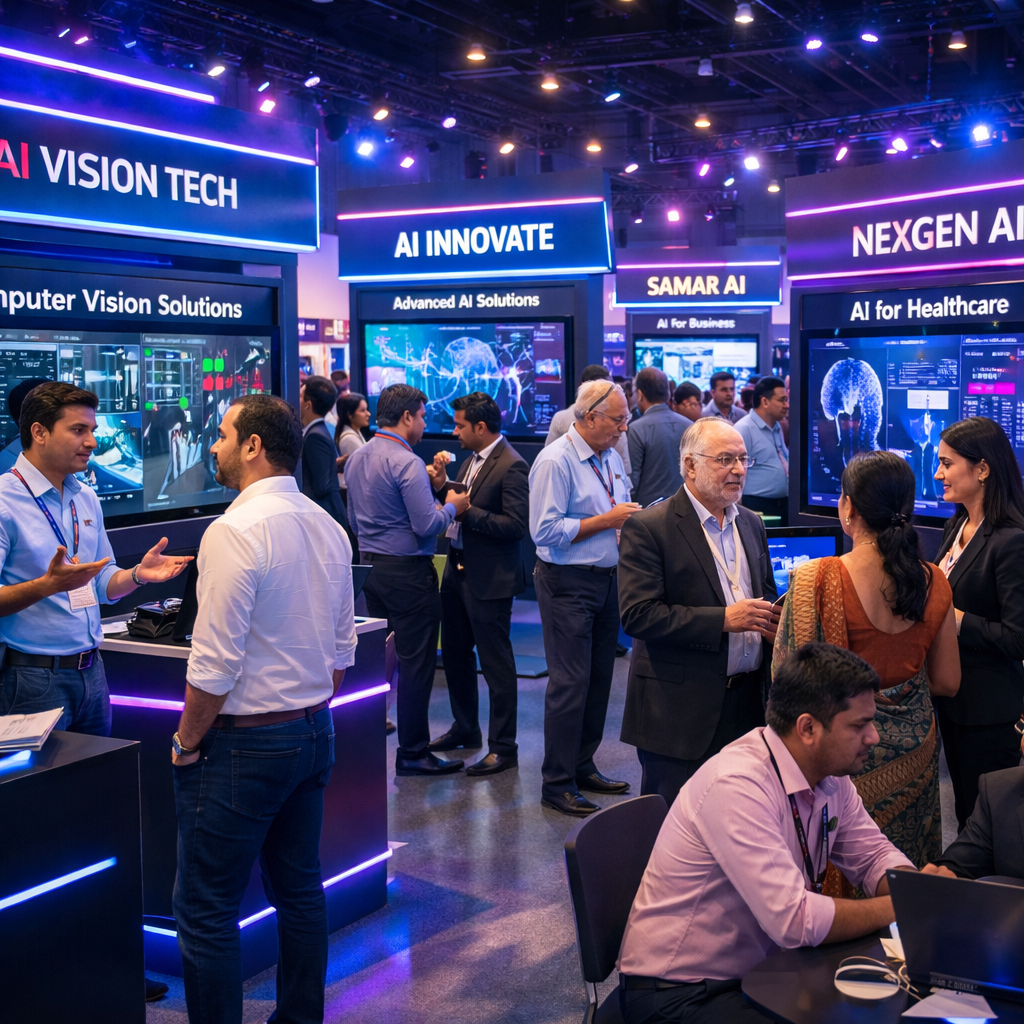 Startup exhibition at India AI Impact Summit 2026