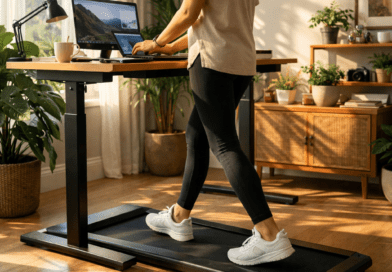A women running on Walking Pad vs Treadmill