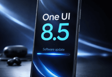 Samsung One UI 8.5 supported devices list showing Galaxy S25 software update screen