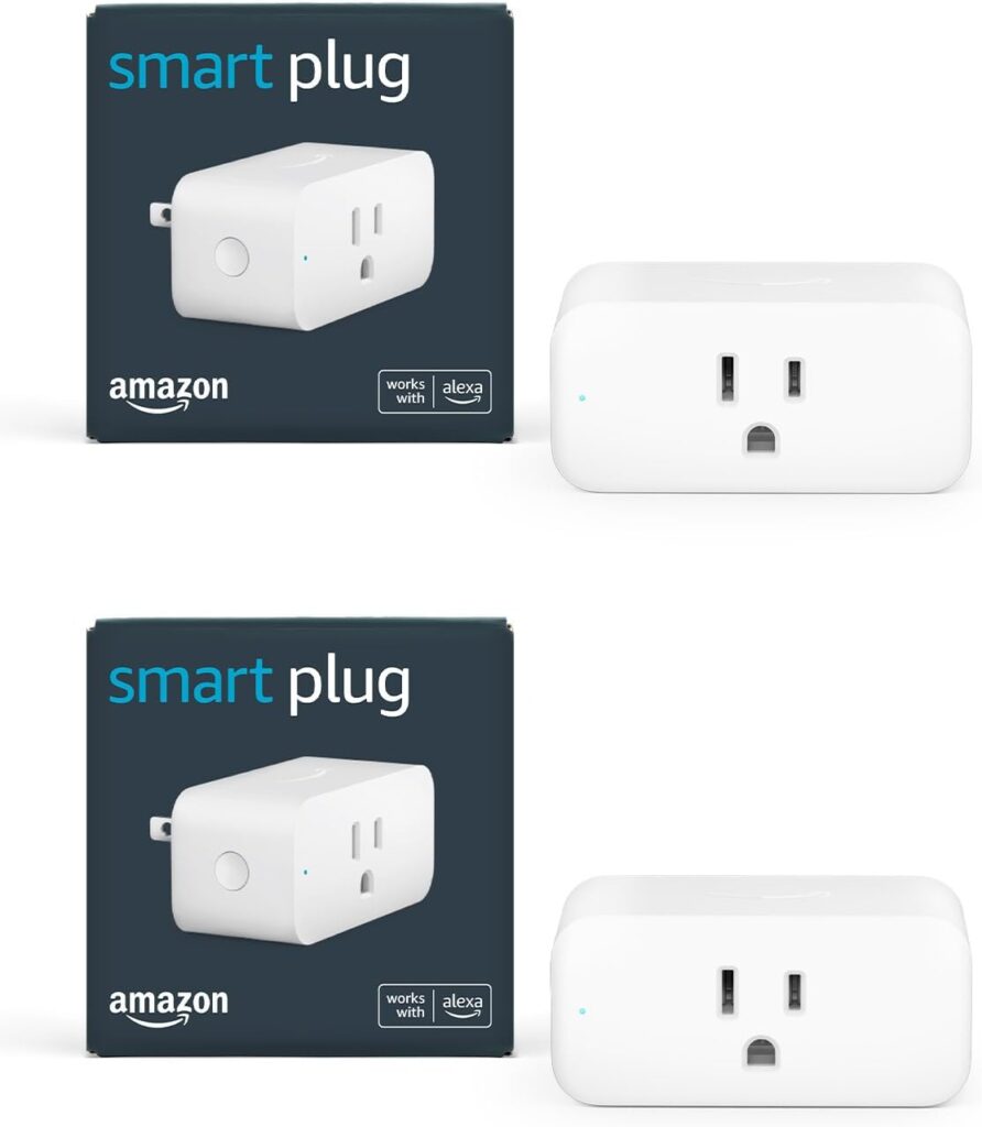 Two smart plugs with packaging.