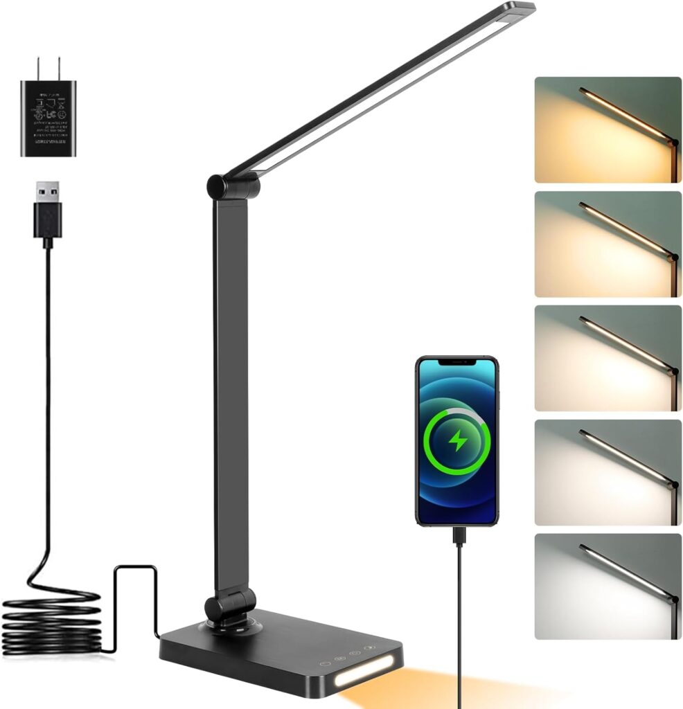 Modern desk lamp with USB charging