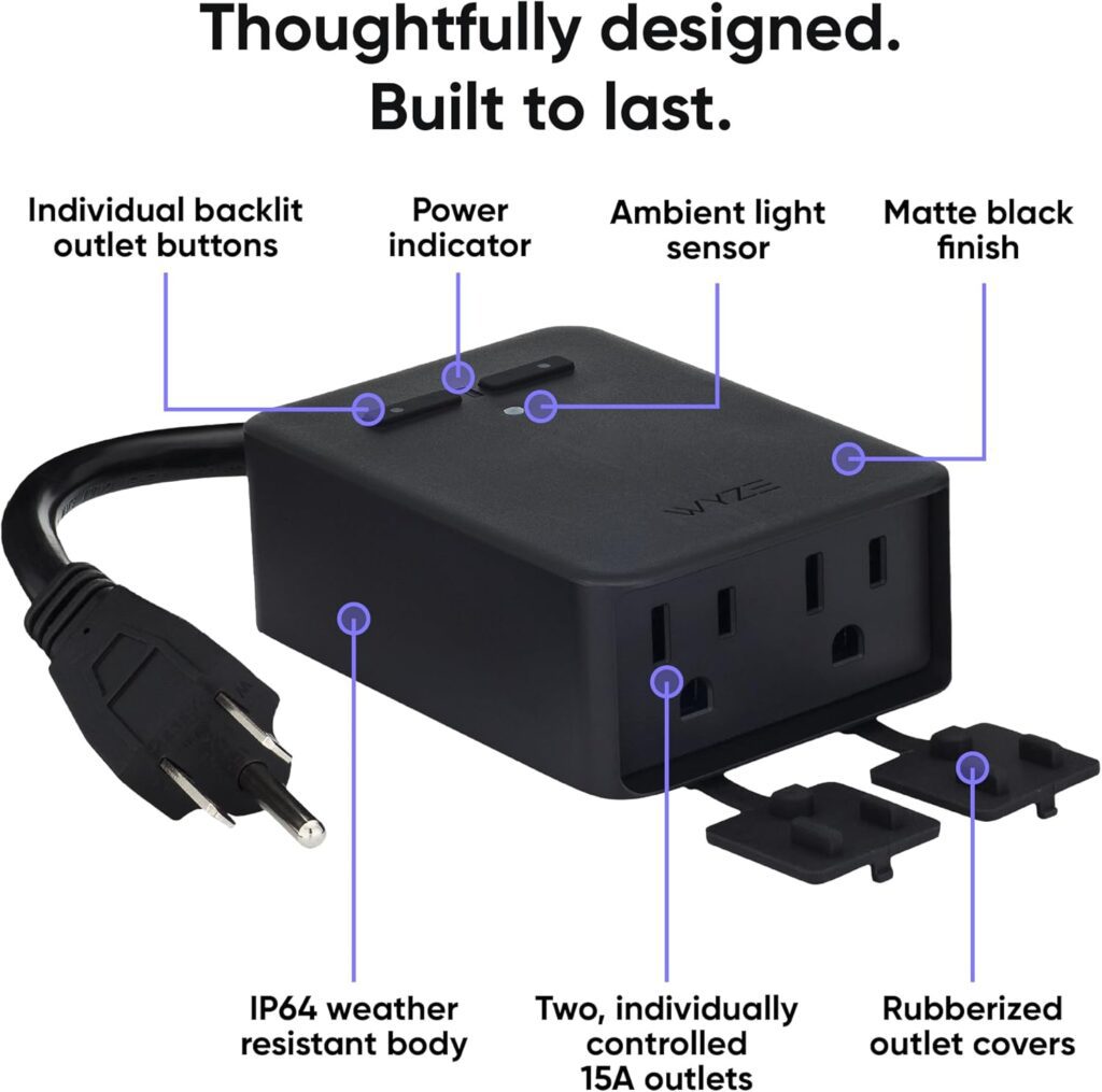 Smart power outlet with weather resistance