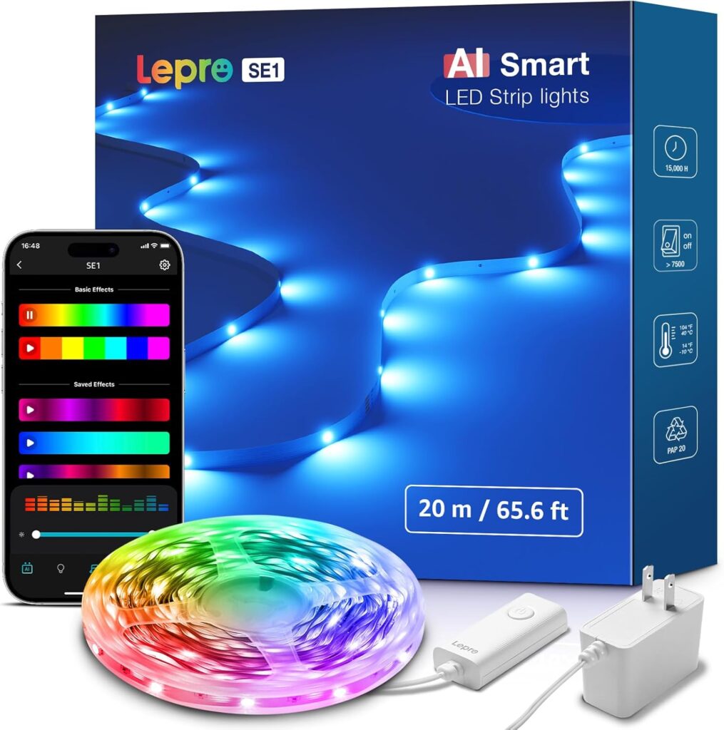 Smart LED strip lights with remote