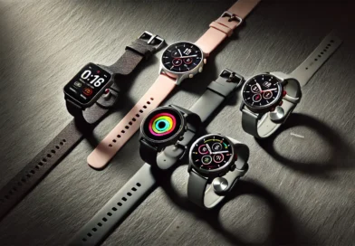 Five best budget smartwatch 2026 under $250 comparison — Amazfit Active 2, Apple Watch SE, Fitbit Versa 4, Samsung Galaxy Watch FE, and Garmin Vivoactive 5 arranged side by side